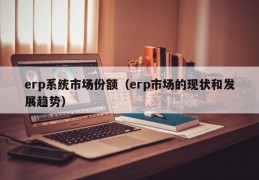 erp系统市场份额（erp市场的现状和发展趋势）
